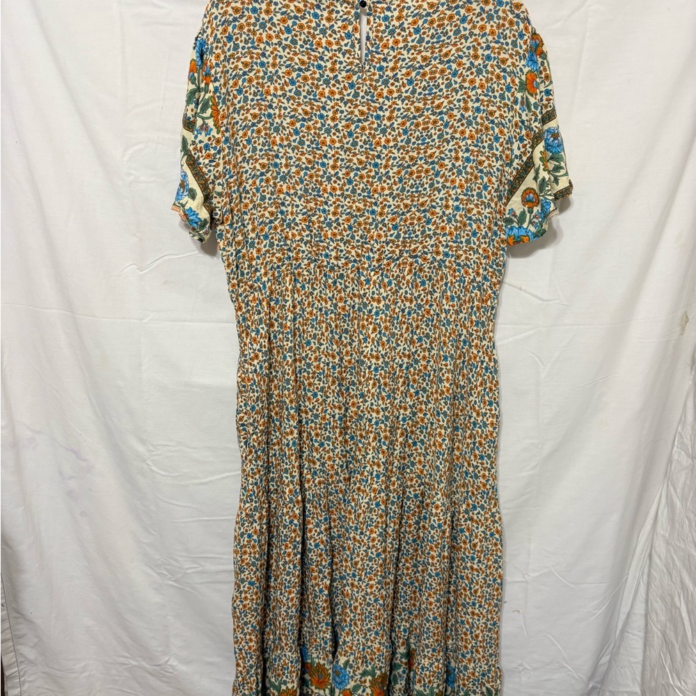 Prairie Dress in a medium ditsy floral print, cap sleeve and tiered midi. - Picture 6 of 11